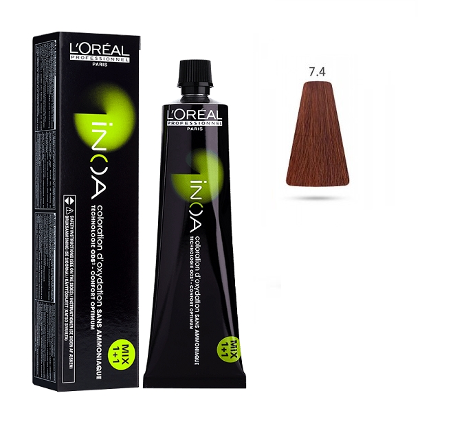 L'Oreal Inoa Tintura - 7.4 Biondo Rame