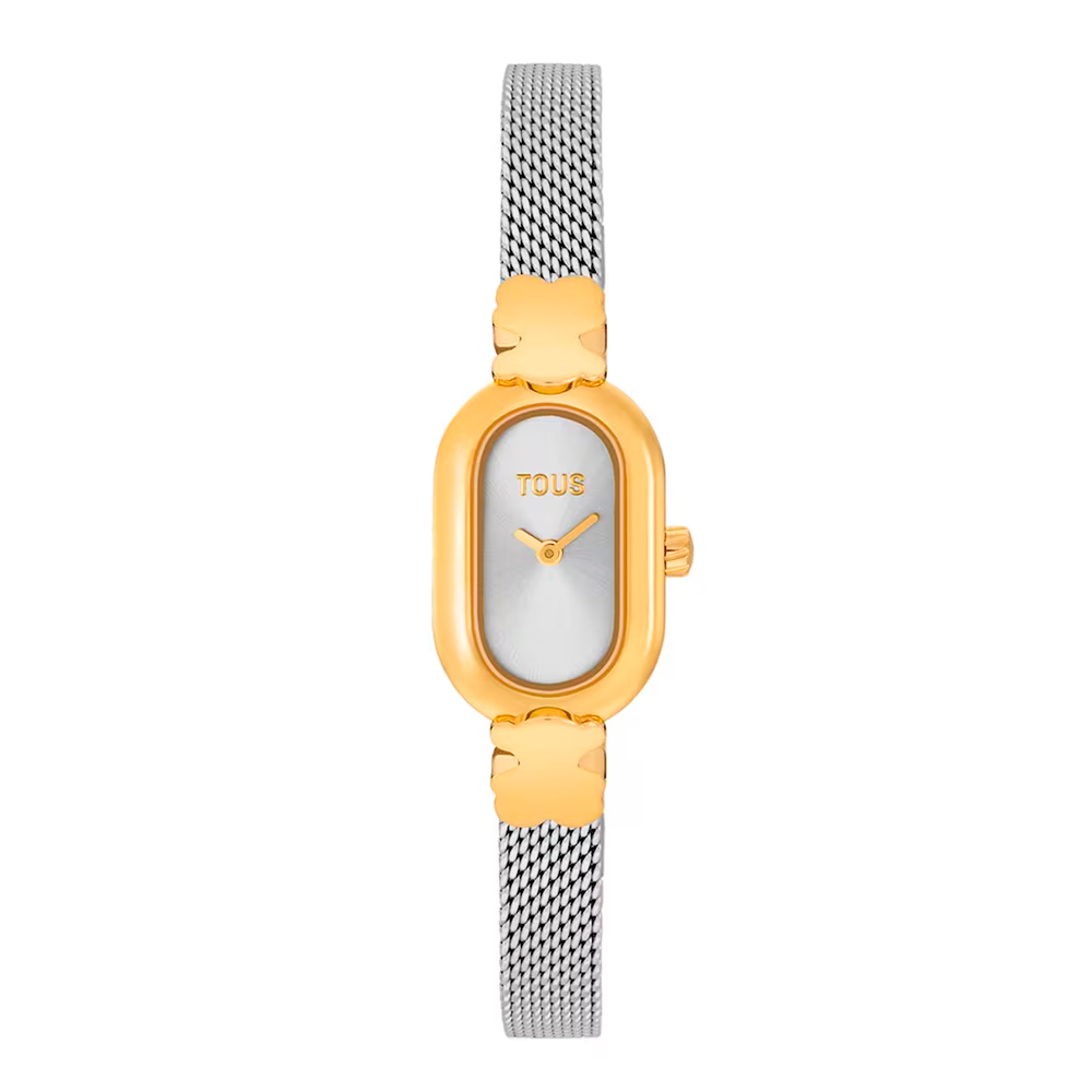 Tous Orologi da donna Orologio analogico con bracciale in acciaio e oro, icona ovale