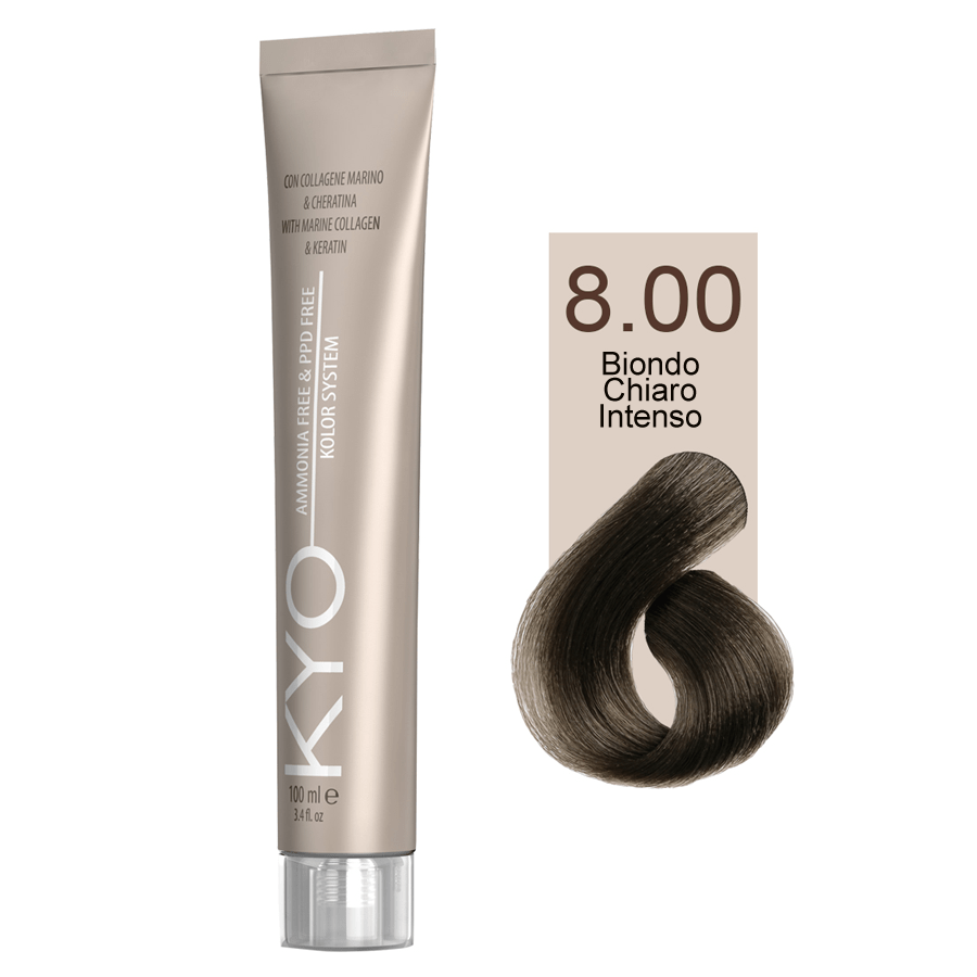 Kyo Ammonia Free e PPD Free Tinta Capelli - 8.00 Biondo Chiaro Intenso