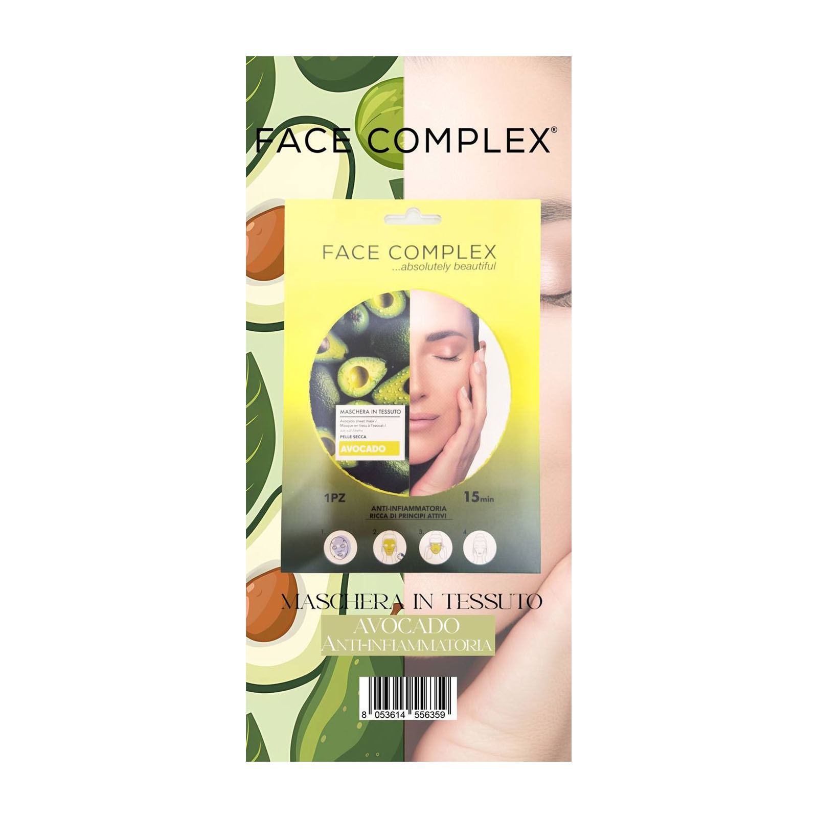Maschera In Tessuto Avocado 28gr