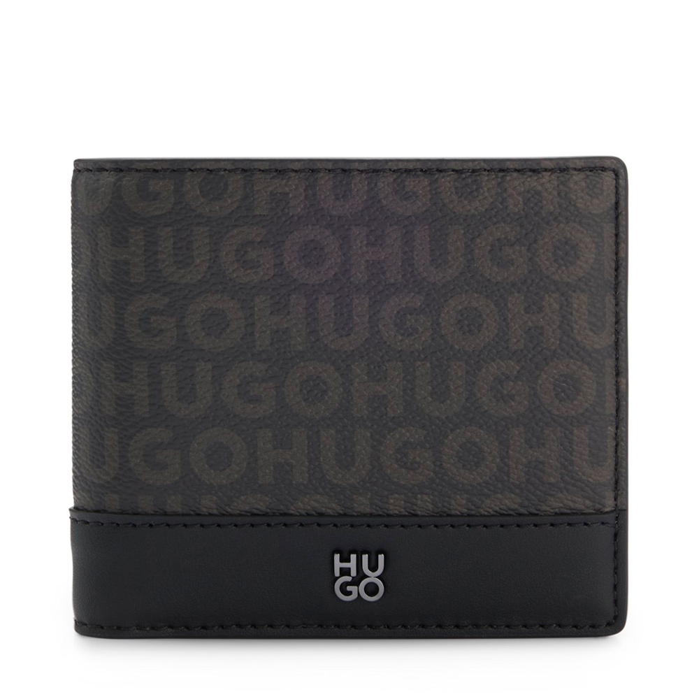 Hugo Boss Eyewear Portafogli e portamonete da uomo Portafoglio con stampa monogramma e logo metallico sovrapposto