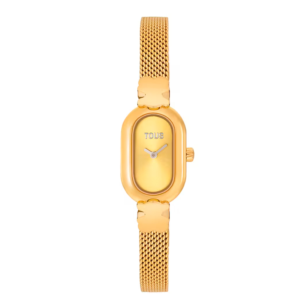 Tous Orologi da donna Orologio analogico con bracciale in acciaio dorato ovale Icon