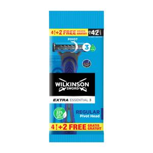 Wilkinson Rasoio Extra Essential 3 Regular Pivot 4+2 Pezzi