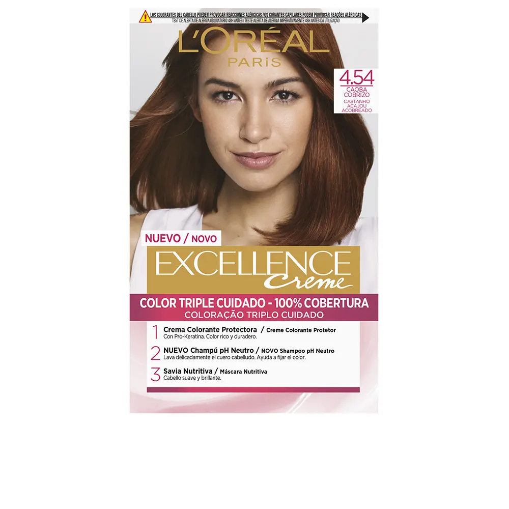L'Oréal Colorazione Triplo Trattamento - 4.54 Castano mogano ramato
