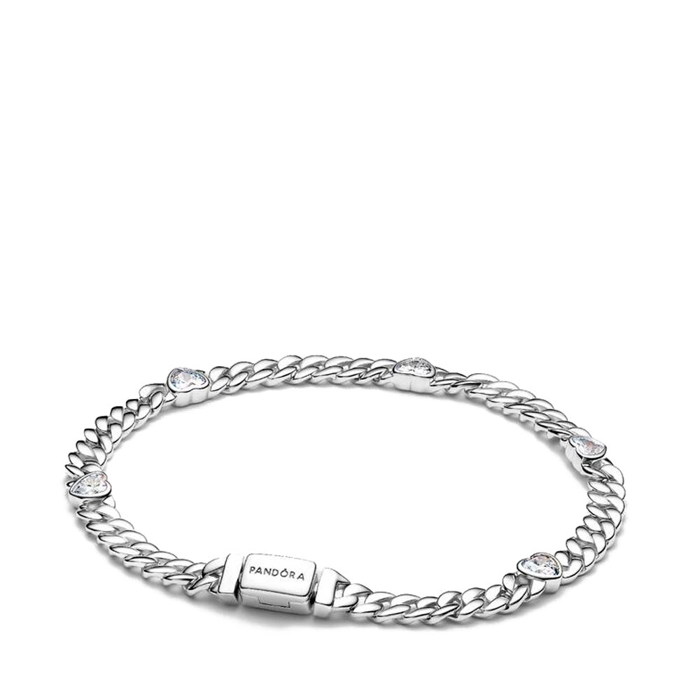 Pandora Bracciali Bracciale a catena cubana Cuore 594226C01