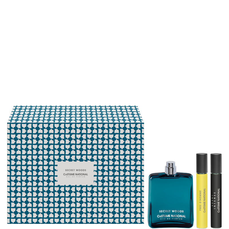 Costume National Secret Woods Confezione - 100 ML Eau de Parfum + 7,5 ML Purse Spray Free d'Homme + 7,5 ML Purse Spray Scent Intense