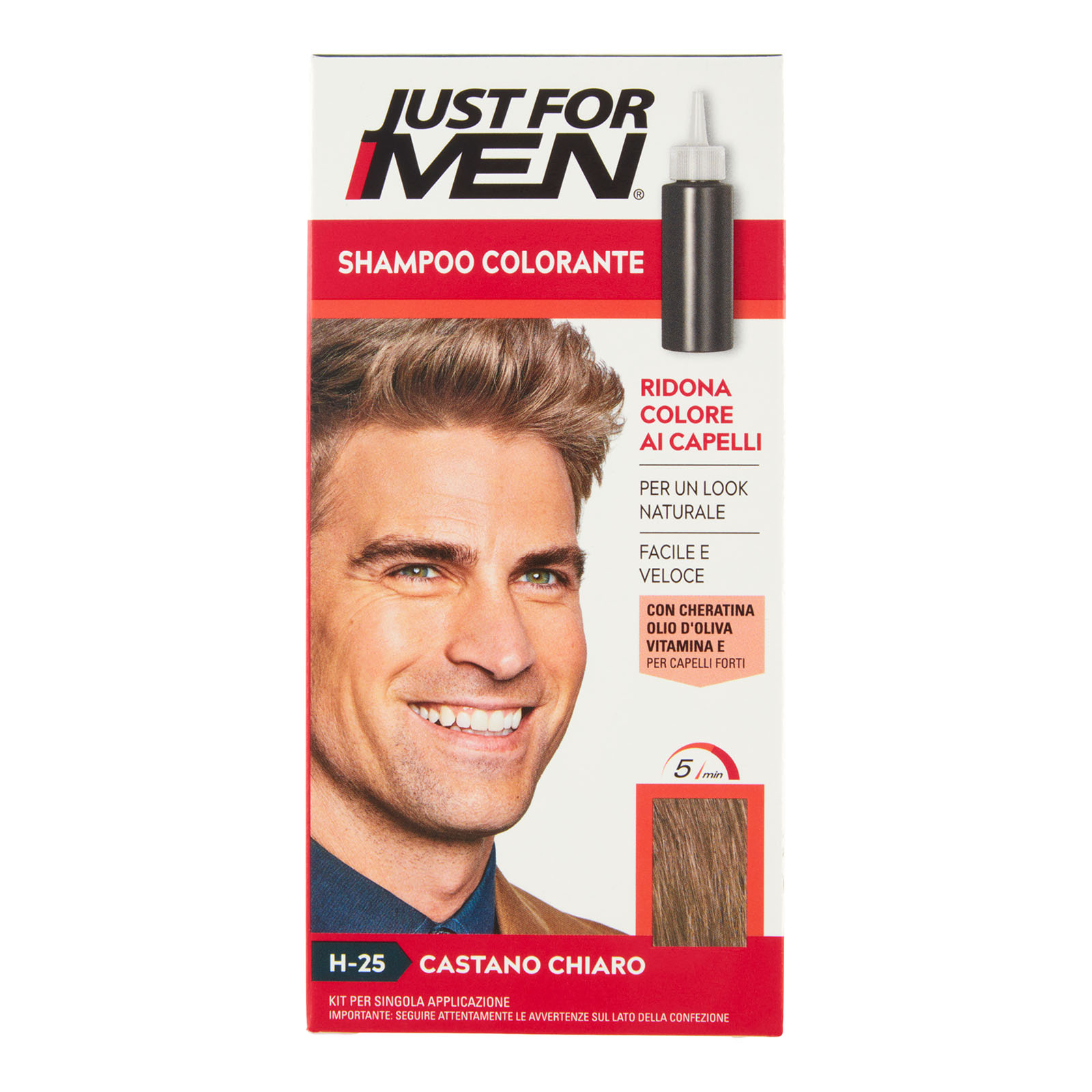 Shampoo Colorante Per Uomo H-25 Castano Chiaro