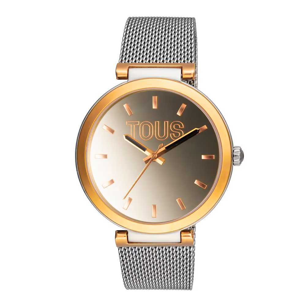 Tous Orologi da donna Orologio analogico con bracciale in acciaio e cassa in alluminio color oro IPG Tous S-Mesh Mirror