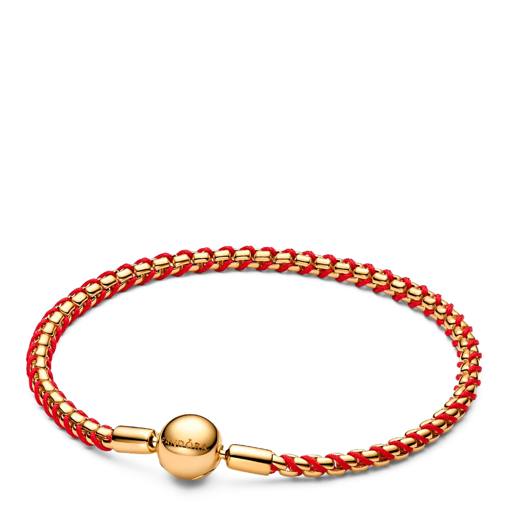 Pandora Bracciali Bracciale a catena a serpente con cordino rosso 563816C01