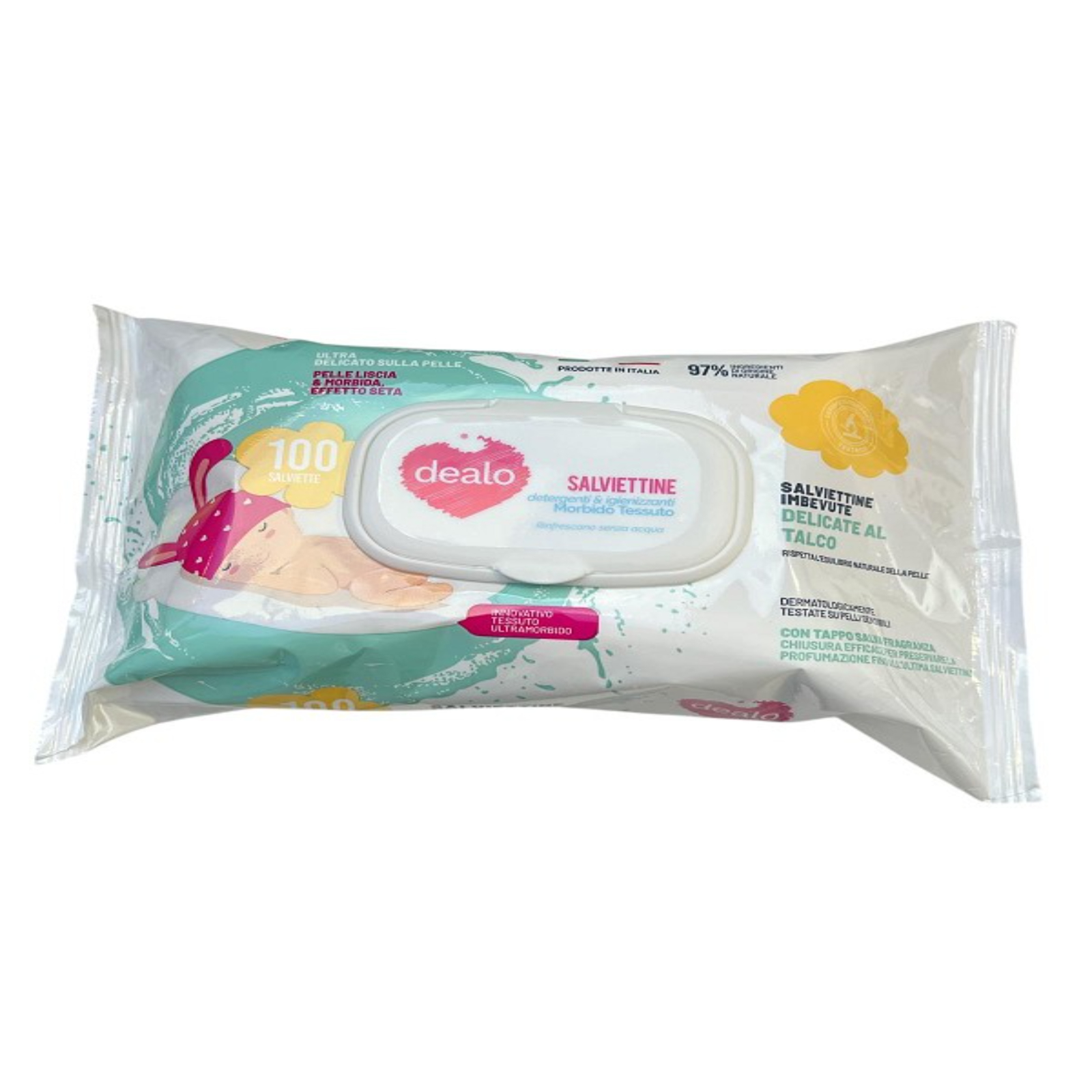Salviettine Imbevute Delicate Baby Ultra Talco 100 Pz