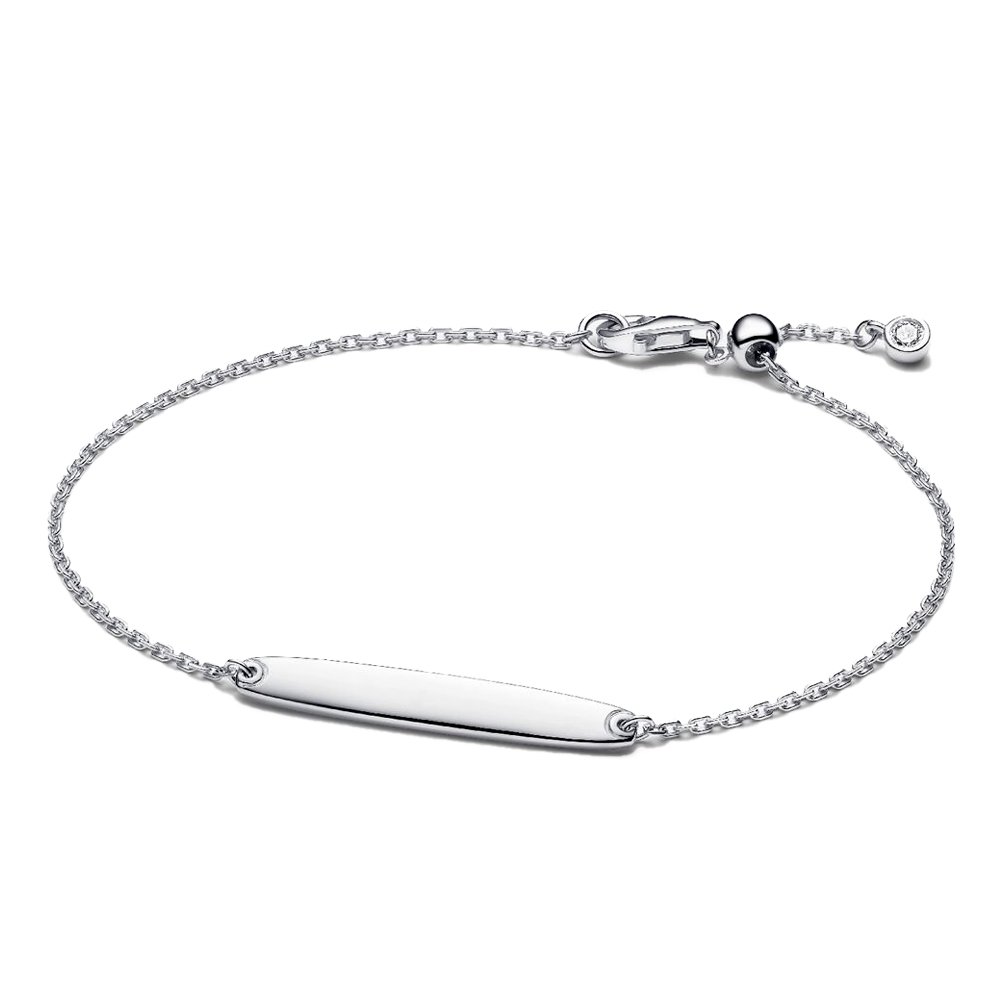 Pandora Bracciali Bracciale a catena con barra incisa in argento sterling 594010C01