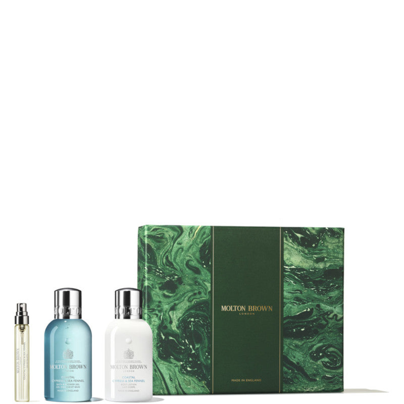 Coastal Cypress & Sea Fennel Travel Gift Set 7,5 ML Eau de Toilette + 100 ML Gel - 7,5 ML Eau de Toilette + 100 ML Gel Doccia + 100 ML Lozione Corpo