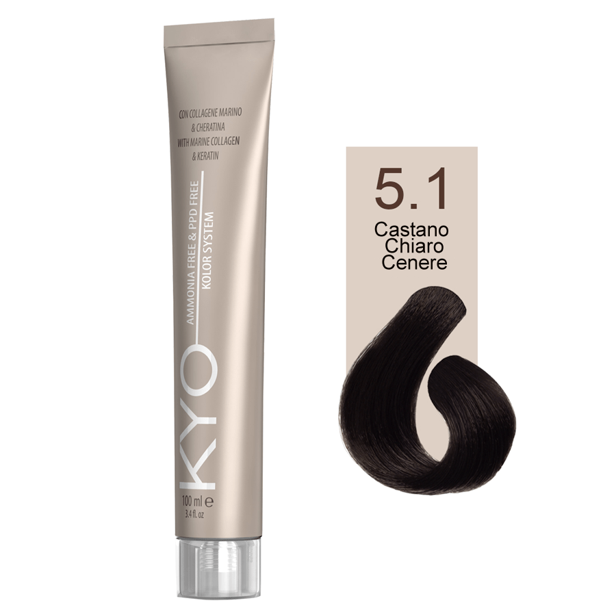 Kyo Ammonia Free e PPD Free Tinta Capelli - 5.1 Castano Chiaro Cenere