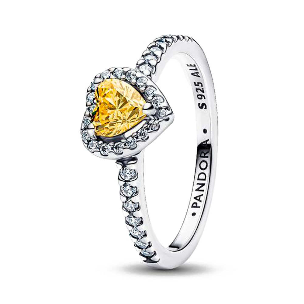 Pandora Anelli Anello con cuore in rilievo brillante 198421C06