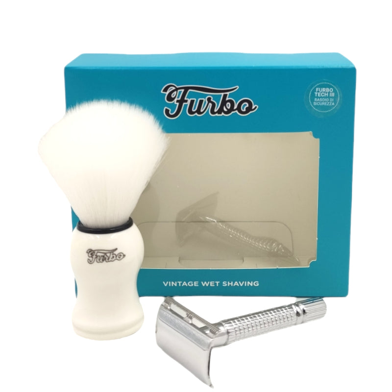 Rasoio di sicurezza Furbo Tech III + Pennello Professionale VINTAGE WET SHAVING - VINTAGE WET SHAVING