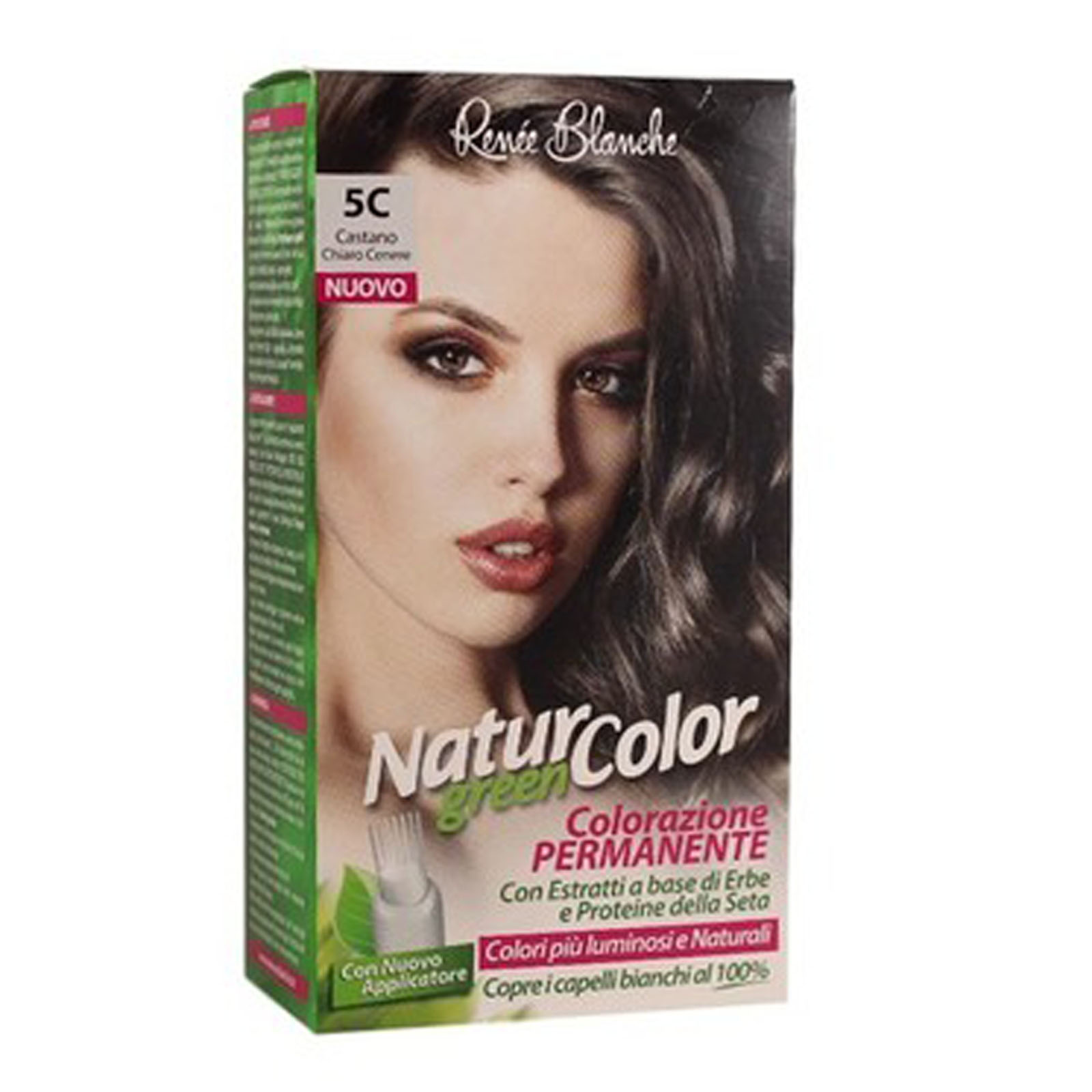 Tinta Per Capelli Colorazione Permanente Naturale Natur Color Green 5C Castano Chiaro Cenere