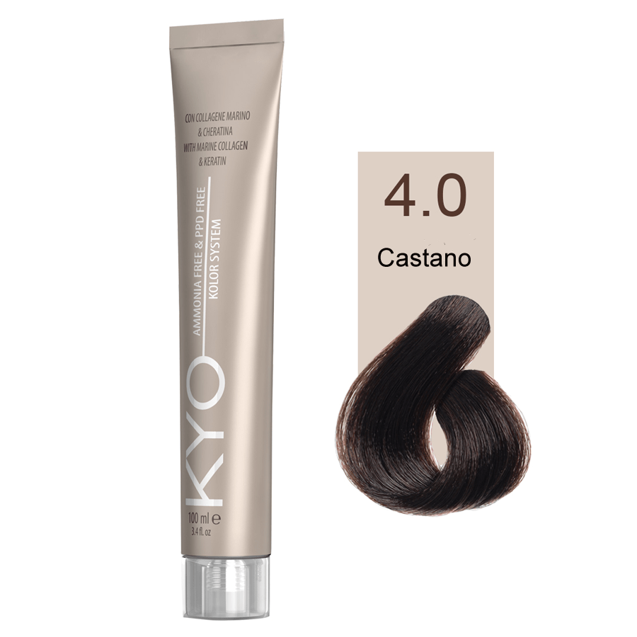 Kyo Ammonia Free e PPD Free Tinta Capelli - 4.0 Castano
