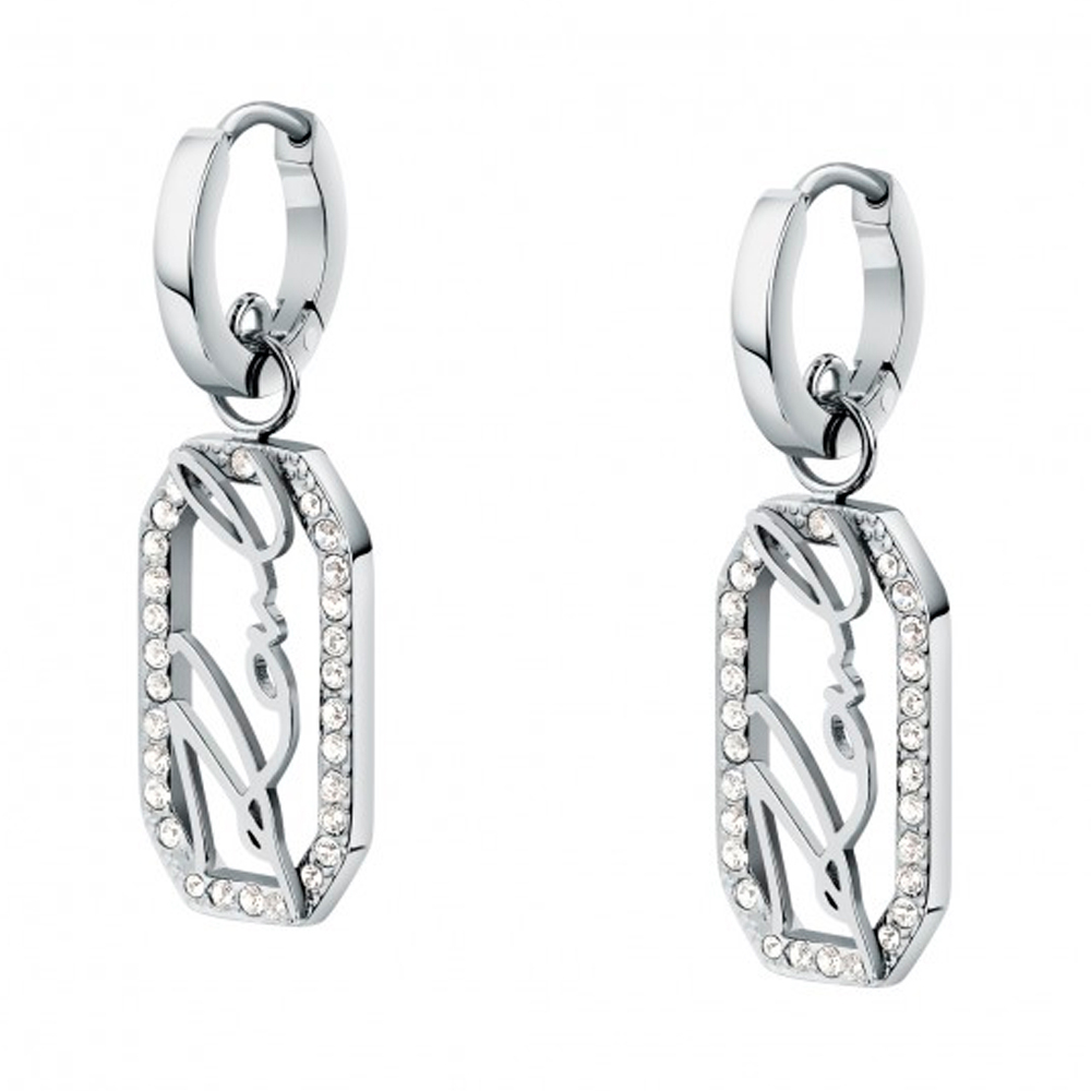 Karl Lagerfeld Orecchini Orecchini pendenti con pavé Signature