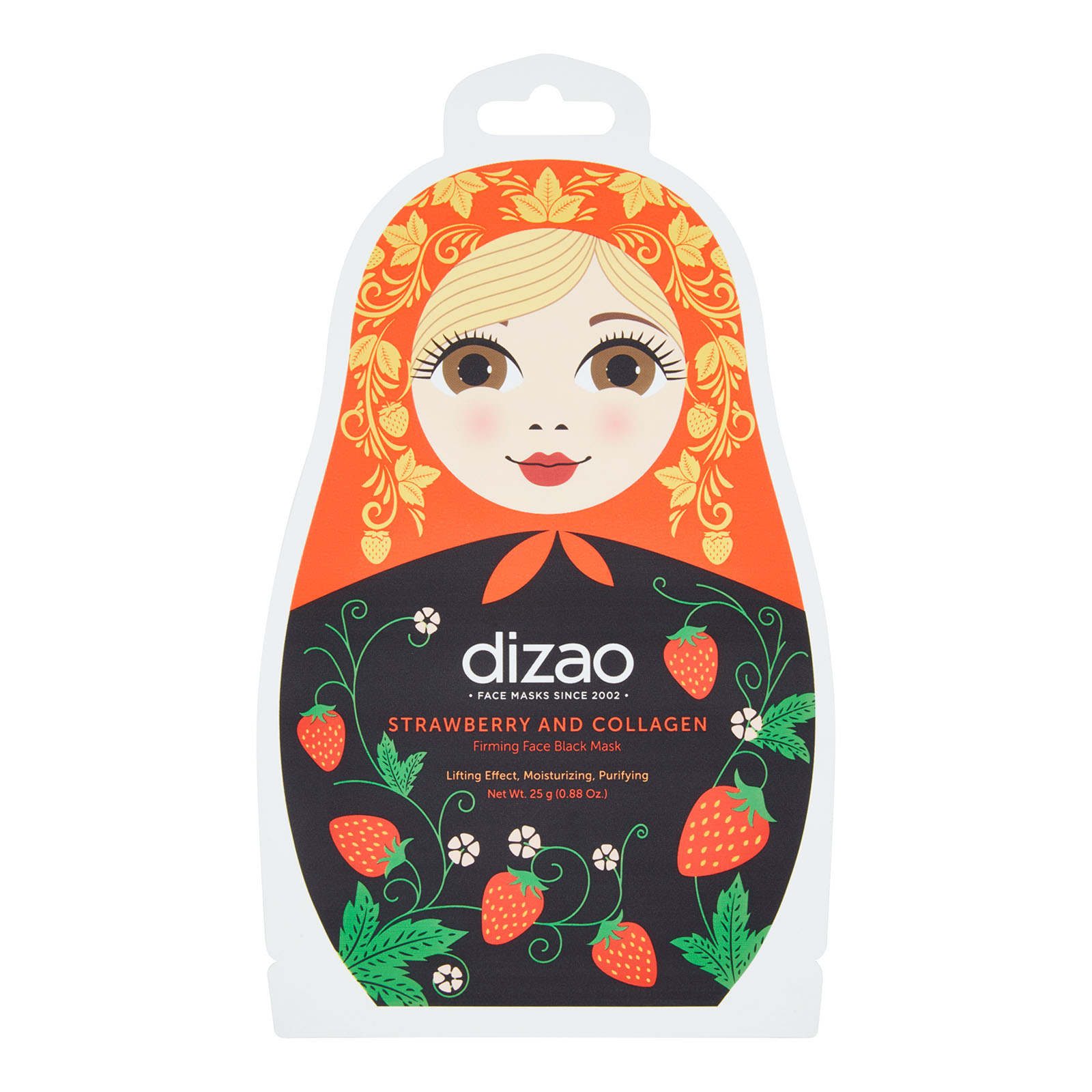 Strawberry And Collagen Firming Face Black Mask 25 G