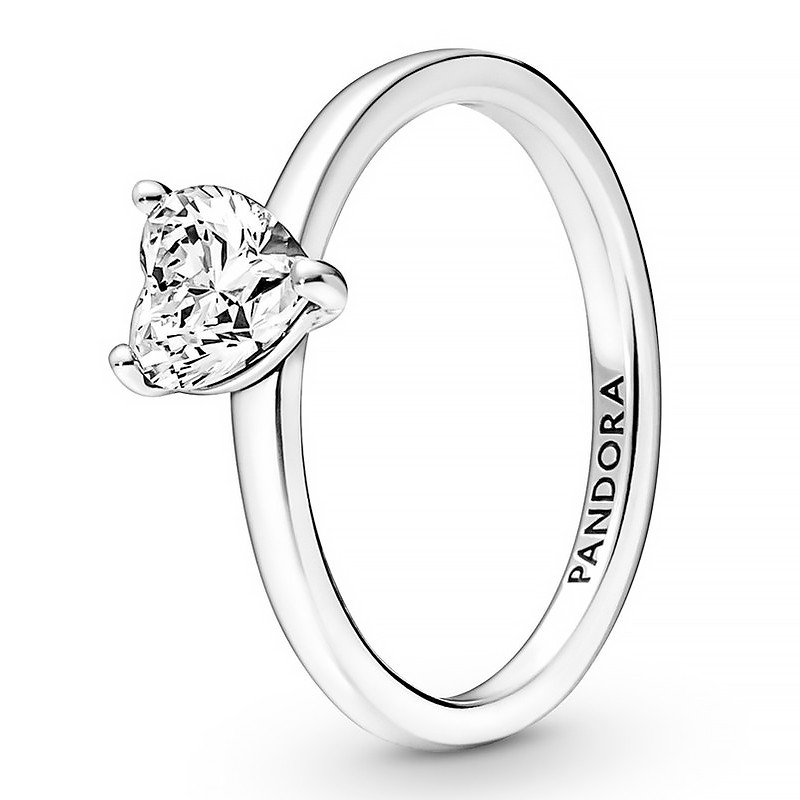 Pandora Anelli Anello solitario cuore luminoso 191165C01
