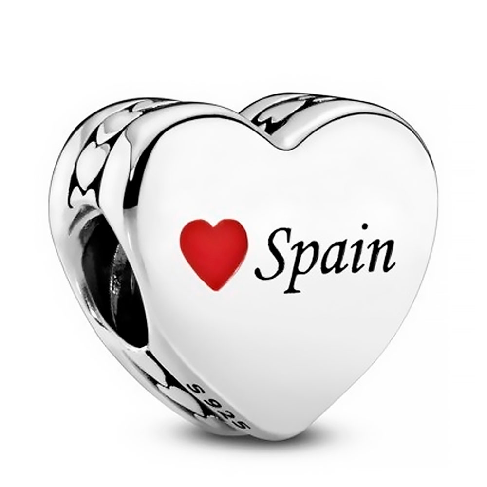 Pandora Charms Charm in argento sterling Cuore Spagna 792015_E033