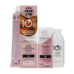 Sos Color&go Set Colorazione Professionale Permanente In 10 Minuti - 90 Ml 8.43 Biondo Rame