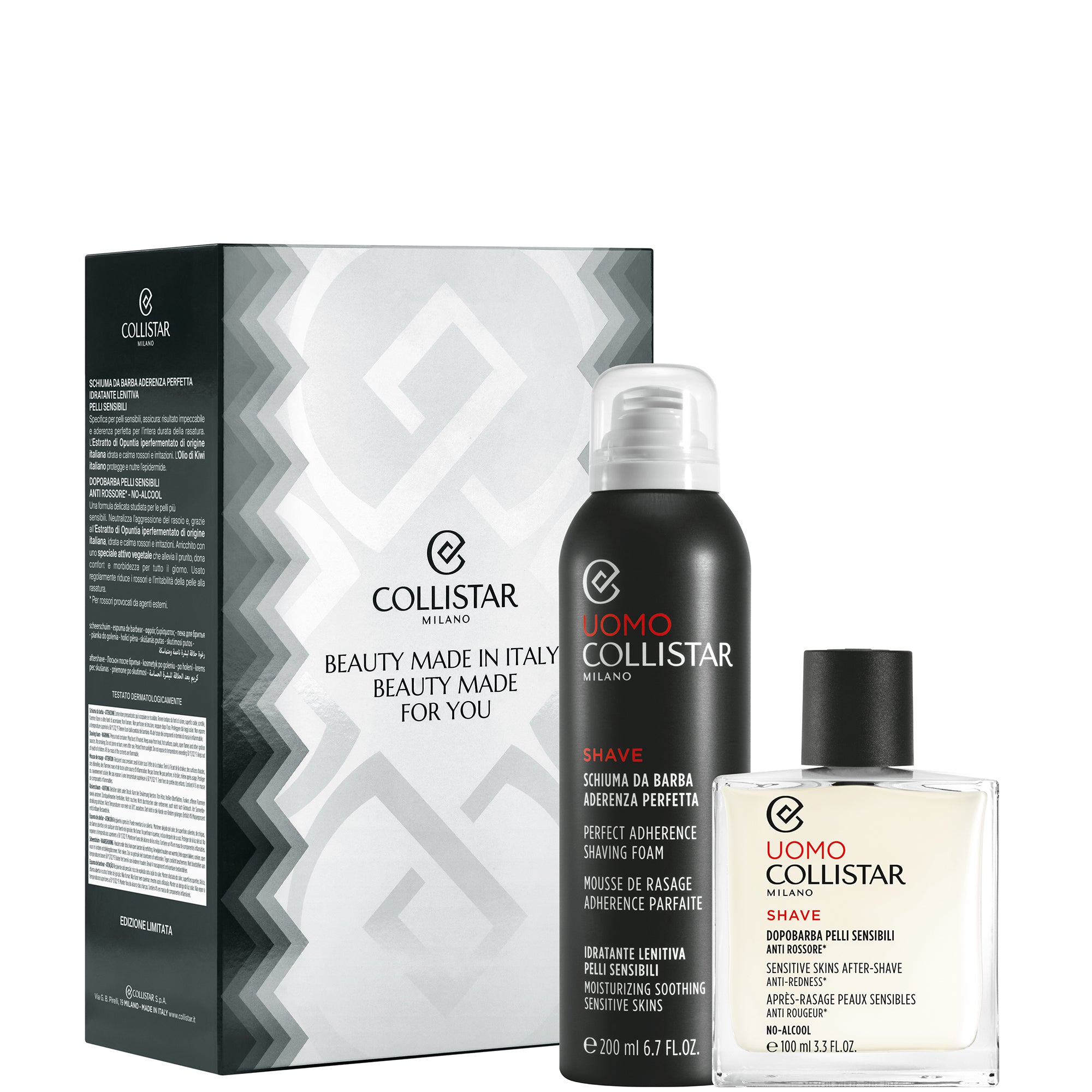 Schiuma da Barba Aderenza Perfetta + Dopobarba Pelli Sensibili - Uomo - 200 ML