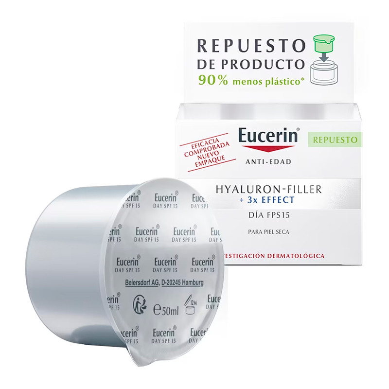 Eucerin Trattamenti Viso Hyaluron-Filler Día FPS 15 para piel seca recarga