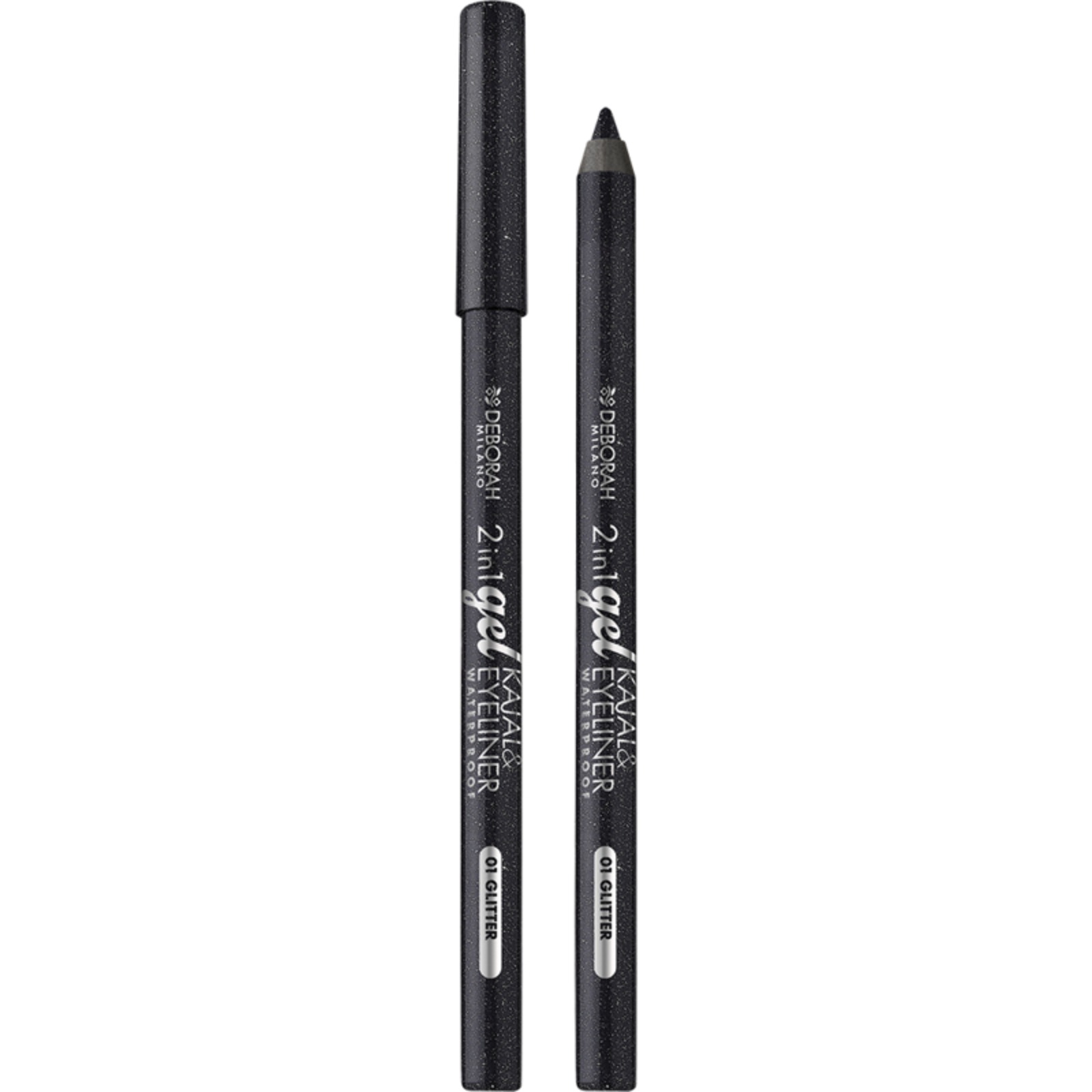 Matita Occhi 2in1 Gel Glitter Black 01