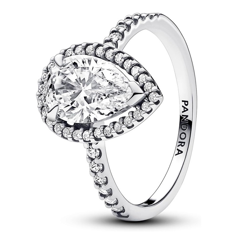 Pandora Anelli Anello Halo grande lucido taglio a pera 193012C01
