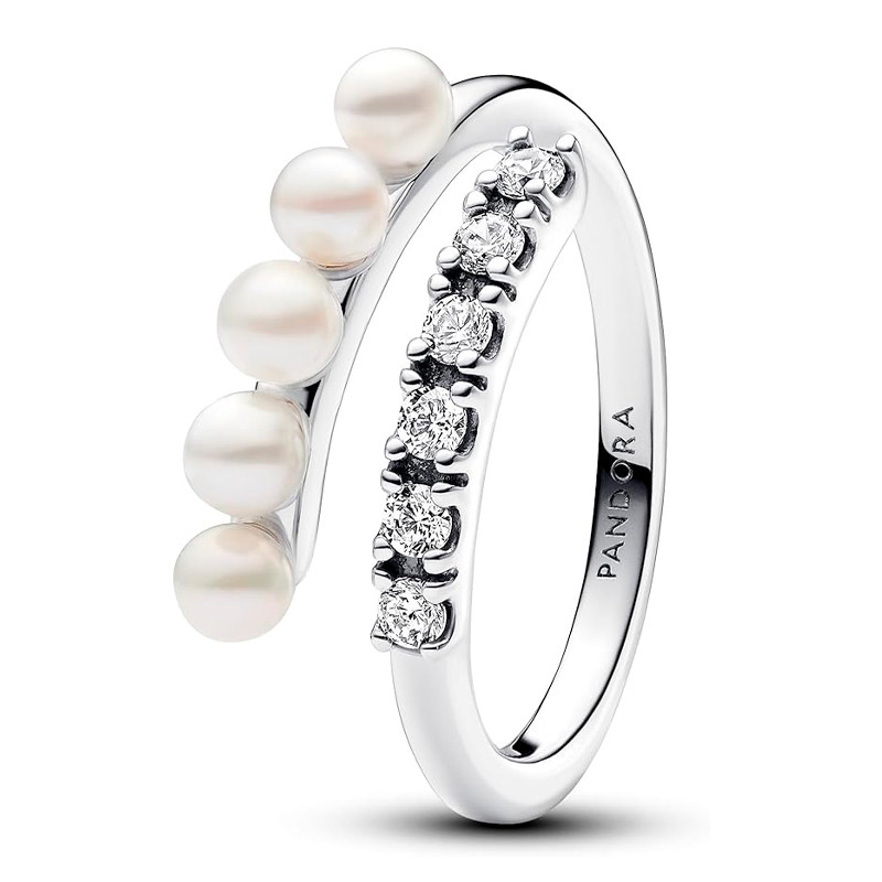 Pandora Anelli Anello Aperto Perle Coltivate D'acqua Dolce e Pavé 193145C01