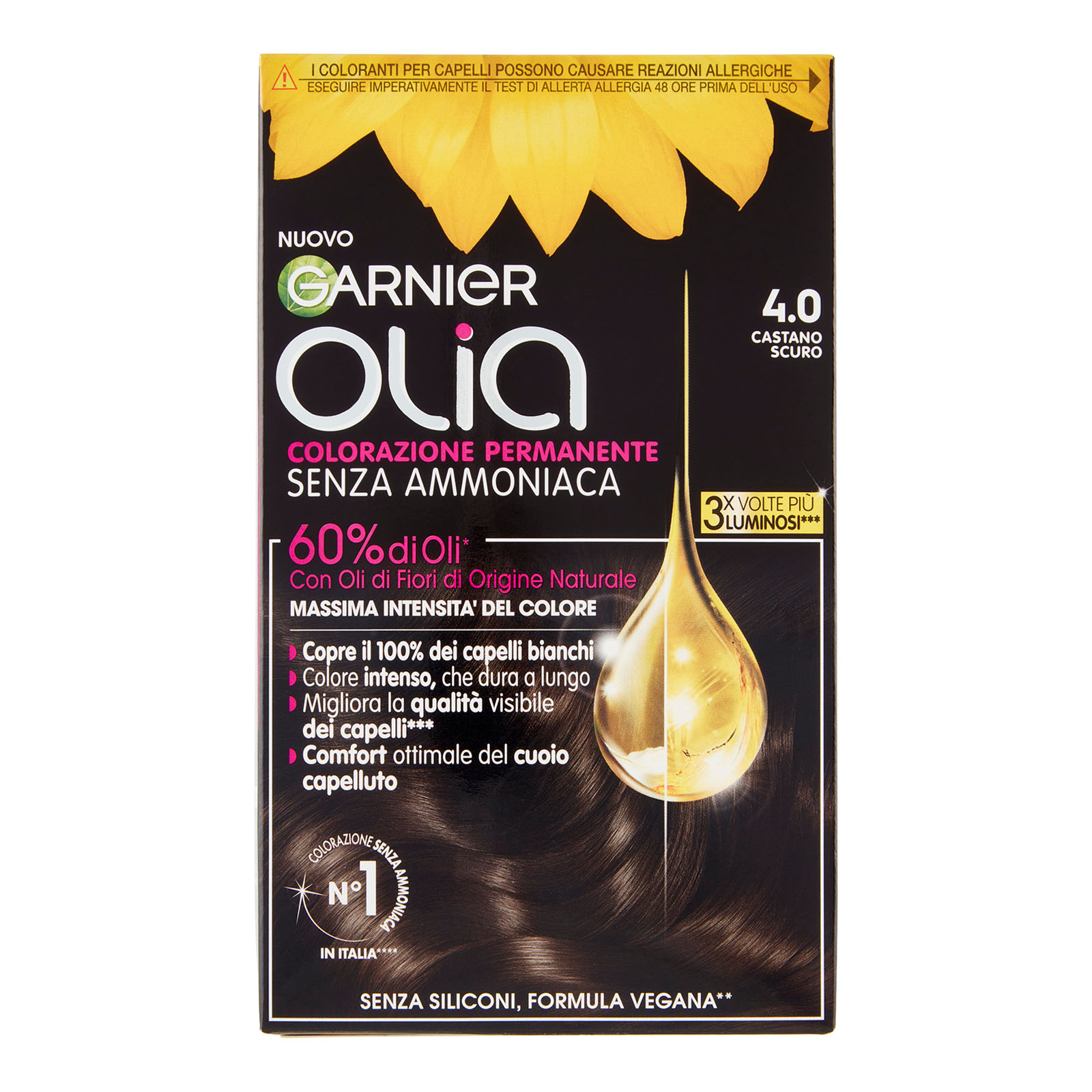 Olia Tinta Capelli, Senza Ammoniaca 4.0 Castano Scuro