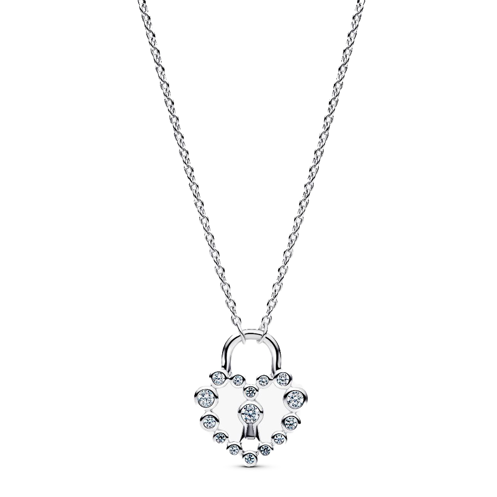 Pandora Collane Collana con lucchetto a cuore scintillante 394416C01
