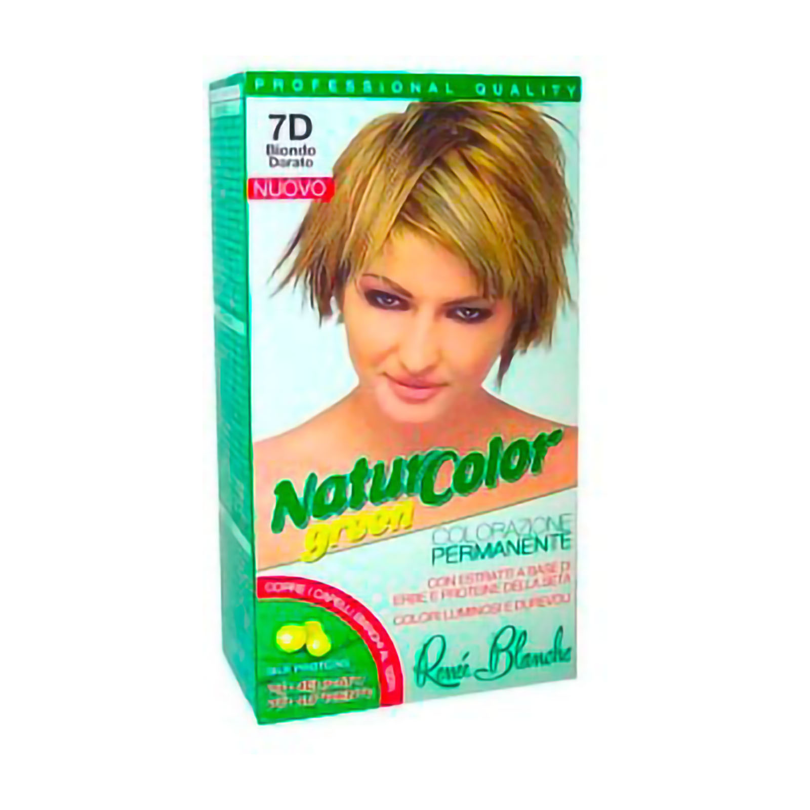 Tinta Per Capelli Colorazione Permanente Naturale Natur Color Green 7 D Biondo Dorato