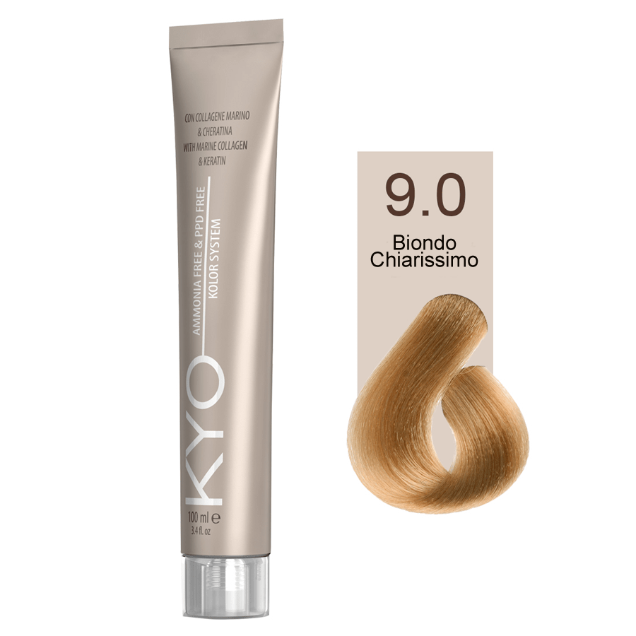 Kyo Ammonia Free e PPD Free Tinta Capelli - 9.0 Biondo Chiarissimo