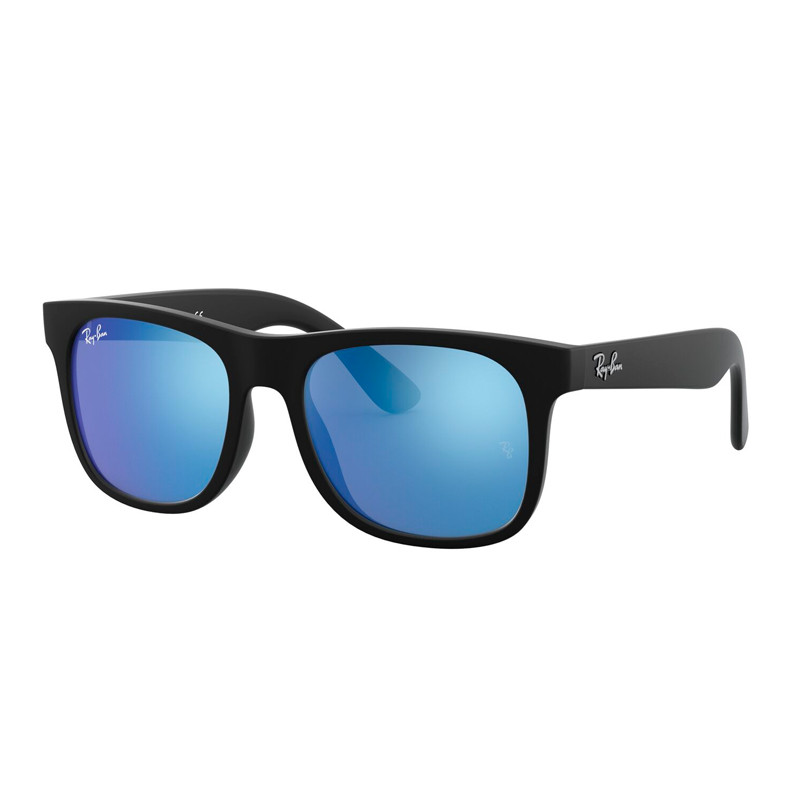 Ray-ban Occhiali da sole per bambini Rj9069s 702855 Junior rubber black blue mirror blue