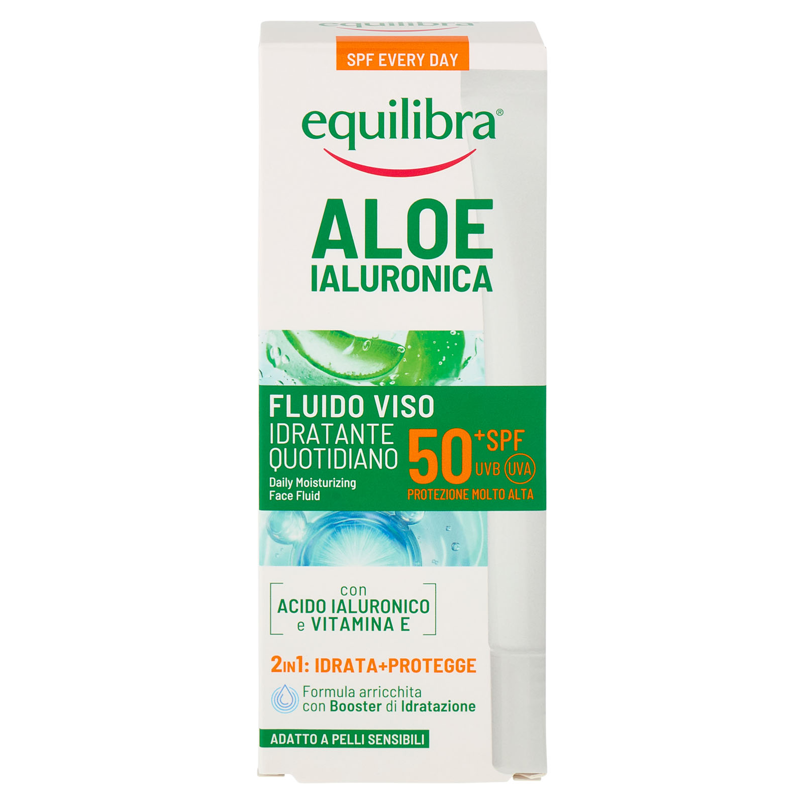 Aloe Ialuronica Fluido Viso Idratante Quotidiano 50⁺ Spf Protezione Molto Alta 40 ml