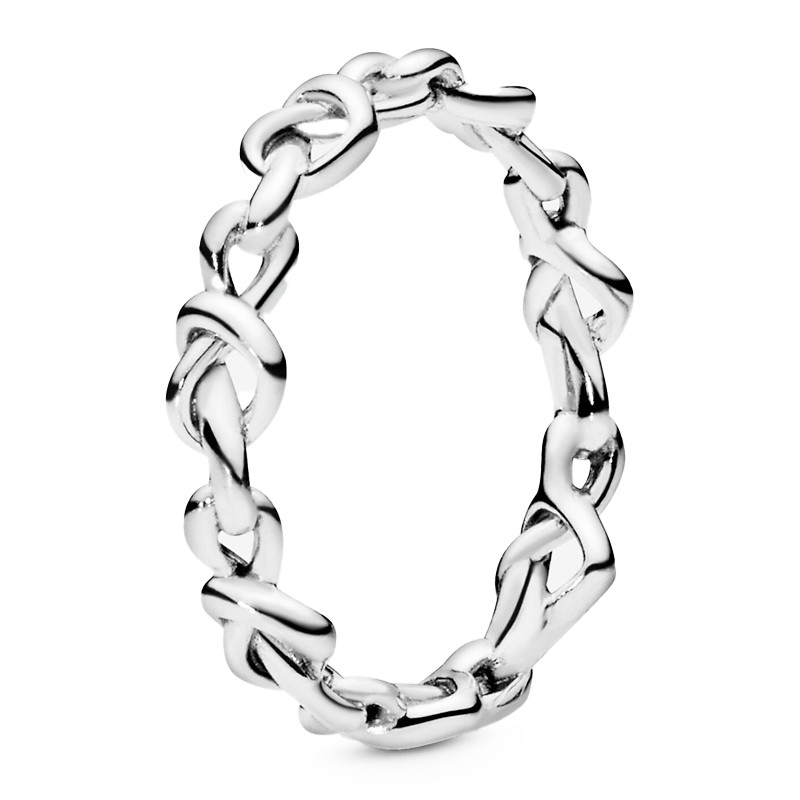 Pandora Anelli Anello in argento sterling con cuori annodati 198018