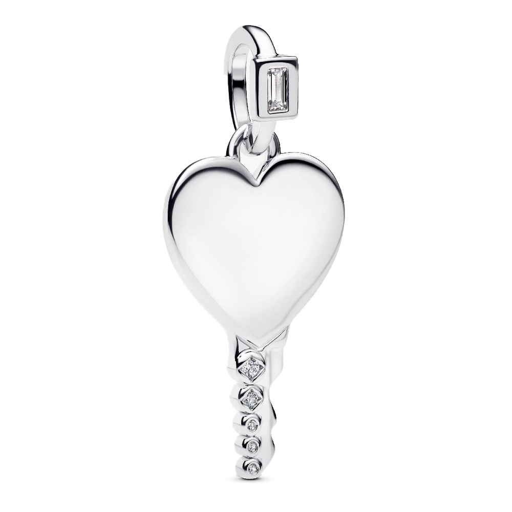 Pandora Collane Ciondolo con targhetta incisa a forma di cuore con chiave 394353C01