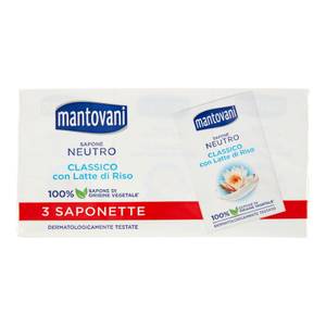 Saponetta Neutra Classica Con Latte Di Riso 3 Pezzi 90 Grammi