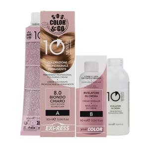 Sos Color&go Set Colorazione Professionale Permanente In 10 Minuti - 90 Ml 8.0 Biondo Chiaro