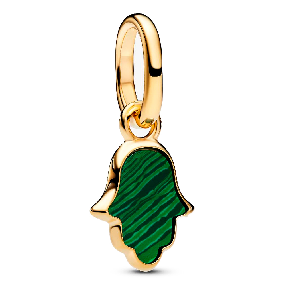 Pandora Charms Mini ciondolo a forma di mano di Fatima verde 764612C01