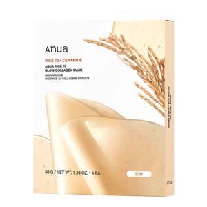 Anua Trattamenti Viso Rice 70 Glow Collagen Mask 4 units. Maschera viso illuminante - Pelle di vetro