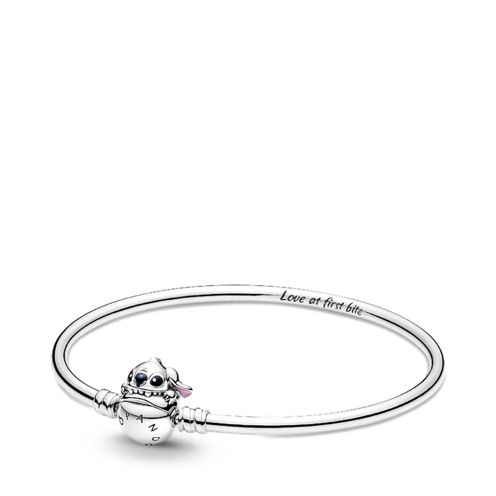 Pandora Bracciali Bracciale rigido Pandora Moments con chiusura a scatto Disney Stitch 591683C01
