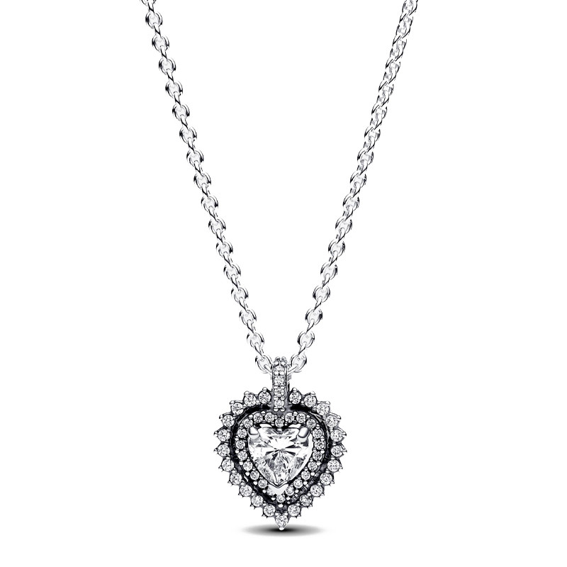 Pandora Collane Sparkling Halo Heart Necklace 393099C01