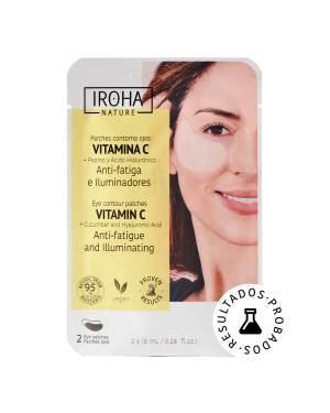 Iroha Nature - 2 patchs occhi anti-fatica e illuminanti con vitamina C, cetriolo e acido ialuronico