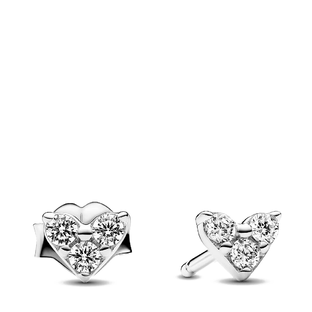 Pandora Orecchini Orecchini a bottone a forma di cuore con tripla gemma 293003C01