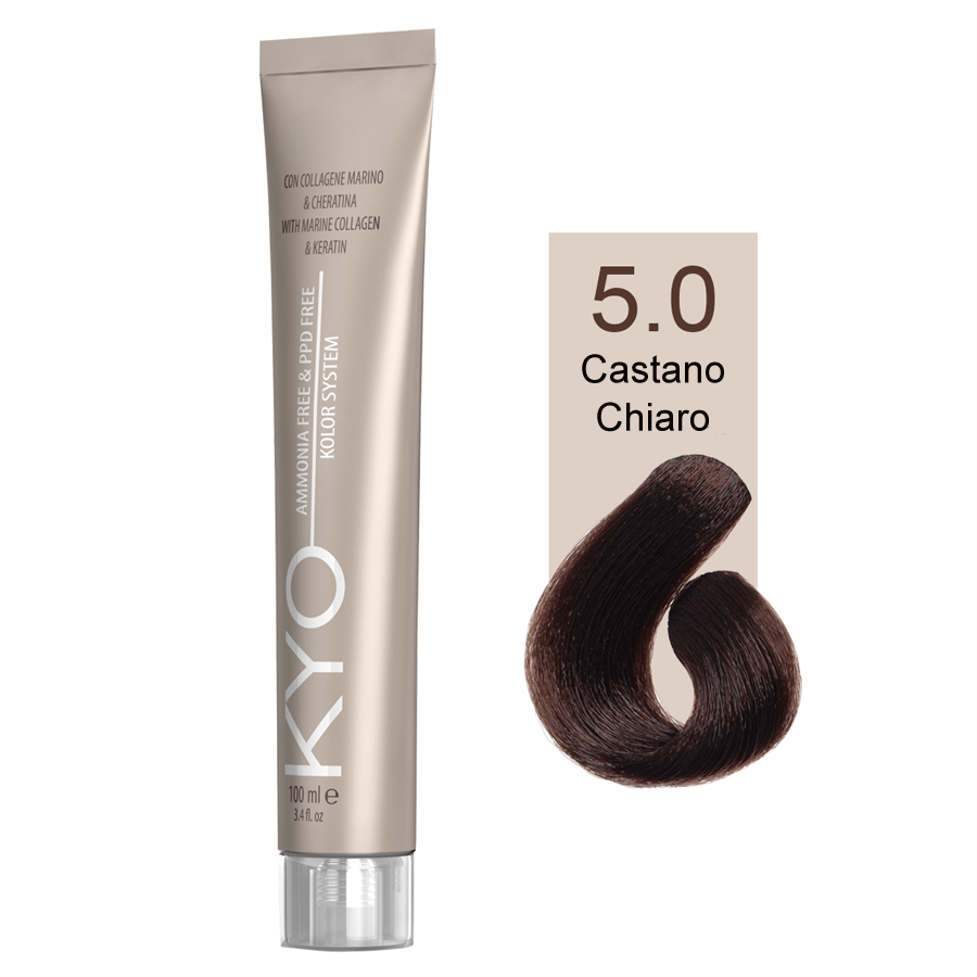 Kyo Ammonia Free e PPD Free Tinta Capelli - 5.0 Castano Chiaro