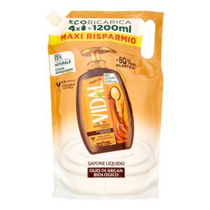 Argan Oil Sapone Liquido Olio Di Argan Biologico Ecoricarica 1200 ml