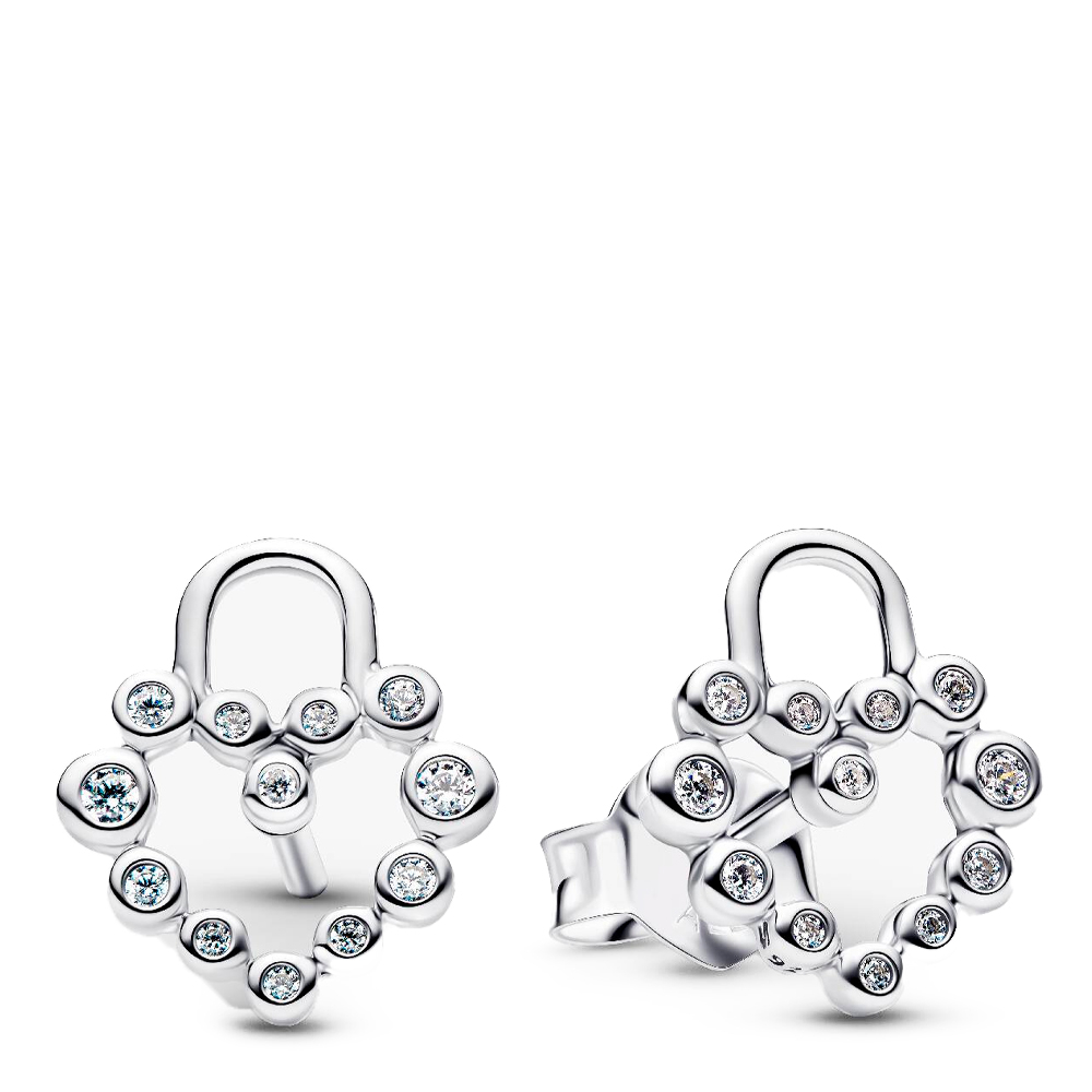 Pandora Orecchini Orecchini a bottone con lucchetto a cuore scintillante 294419C01